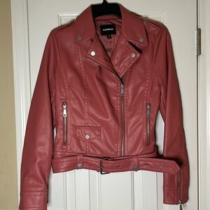 Express Women's Rose Faux Leather Jacket